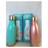 2 NIB 12oz Insulated Stainless Steel Water Bottles