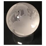 Tiffany & Co. Etched Crystal Globe Paperweight 3" Tiffany & Co. Etched Crystal Globe Paperweight 3"