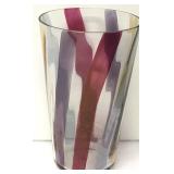 9" Striped Multi Color Vase