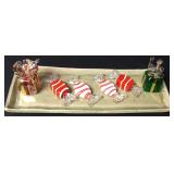 Hand Crafted Glass Candies Small Bottles & Tray Hand Crafted Glass Candies Small Bottles & Tray