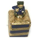 Frog Prince Lidded Square Canister 10 1/2" Frog Prince Lidded Square Canister 10 1/2"