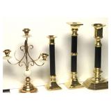 Neiman Marcus Brass Candle Sticks & Vtg Tree Neiman Marcus Brass Candle Sticks & Vtg Tree