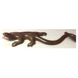 Santa Fe Folk Art Black & Orange Lizard Signed Santa Fe Folk Art Black & Orange Lizard Signed