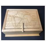 Levenger Laser Engraved World Map Wood Box Levenger Laser Engraved World Map Wood Box