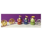 Folk Art Angels & Glass Disks Folk Art Angels & Glass Disks