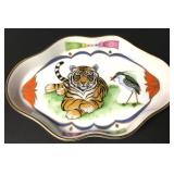 Vintage Lynn Chase Porcelain Tiger Raj DIsh 4"