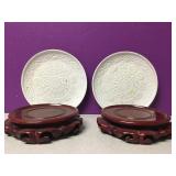 Chinese Red Wood Trivets & Pier 1 Plates Chinese Red Wood Trivets & Pier 1 Plates