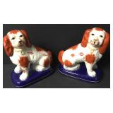 Limoges Eximious King Charles Spaniels Bookends Limoges Eximious King Charles Spaniels Bookends