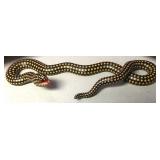 Santa Fe Folk Art Black & Pink Snake Signed Santa Fe Folk Art Black & Pink Snake Signed