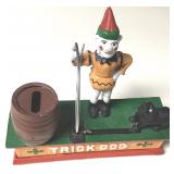 Repro Trick Dog Cast Iron Mechanical Bank Repro Trick Dog Cast Iron Mechanical Bank