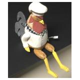 Folk Art Hand Carved & Painted Chef Rooster 14"