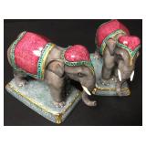 Rare Pair of Halcyon Days Porcelain Elephants