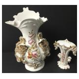 Antique Italian Rococo Handpainted Vase Antique Italian Rococo Handpainted Vase