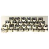 (30) Hammered Brass Silver Washed Napkin Rings (30) Hammered Brass Silver Washed Napkin Rings