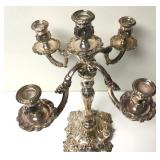 Antique Silver Baroque Four Arm Candelabra Antique Silver Baroque Four Arm Candelabra