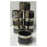 Lot Of 8 Ox Horn & Silver Tone Napkin Ring Holders Lot Of 8 Ox Horn & Silver Tone Napkin Ring Holders