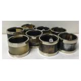 (8) Silvertone Ox Horn Napkin RIng Hilders