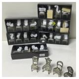 28 Pewter Chair Place Card Holders 28 Pewter Chair Place Card Holders