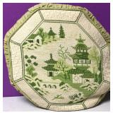 Custom Needlepoint Chinese Pagodas Down Pillow Custom Needlepoint Chinese Pagodas Down Pillow