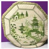 Custom Needlepoint Chinese Pagodas Down Pillow