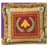 Custom Needlepoint Golden Bee Down Pillow Custom Needlepoint Golden Bee Down Pillow