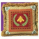 Custom Needlepoint Golden Bee Down Pillow