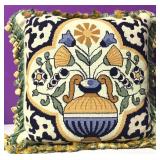 Custom Needlepoint Art Nouveau Down Pillow Custom Needlepoint Art Nouveau Down Pillow