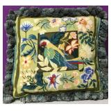 Custom Needlepoint Flower Garden Down Pillow