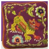 Custom Needlepoint 12" Pillow Chinese Dog Custom Needlepoint 12" Pillow Chinese Dog