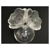 Vtg French Lalique Two Anemones Perfume Bottle