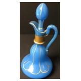 Antique French Palais Royal Blue Pitcher