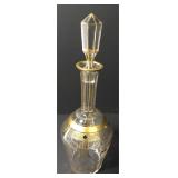 Antique Art Deco French Glass Decanter & Stopper