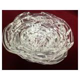 Vtg Molly Stone Spun Art Glass Clear Bowl