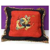 Vintage Custom Needlepoint BIrd Nest Down Pillow