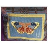 Custom Needlepoint Butterfly Down Pillow