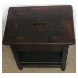 Antique Solid Wood Step / Milking Stool W/ Handle Antique Solid Wood Step / Milking Stool W/ Handle