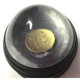 1909 Gold Sovereign Coin Under Glass Paperweight 1909 Gold Sovereign Coin Under Glass Paperweight