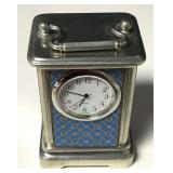 Roger Lascelles Pewter Enameled Travel Clock Roger Lascelles Pewter Enameled Travel Clock