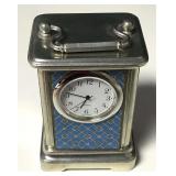 Roger Lascelles Pewter Enameled Travel Clock