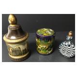 3 Handmade Containers Wood,Ceramic, Glass 3 Handmade Containers Wood,Ceramic, Glass