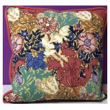 Custom Needlepoint Flower Garden Down Pillow Custom Needlepoint Flower Garden Down Pillow