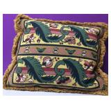 Custom Needlepoint Floral Motif Down Pillow Custom Needlepoint Floral Motif Down Pillow