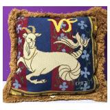 Custom Needlepoint Capricorn Sign Down Pillow Custom Needlepoint Capricorn Sign Down Pillow
