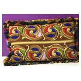 Custom Needlepoint Art Nouveau Motif Down Pillow Custom Needlepoint Art Nouveau Motif Down Pillow
