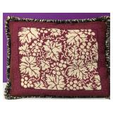 Custom Needlepoint Wine Grapes Down Pillow Custom Needlepoint Wine Grapes Down Pillow