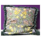 Custom Needlepoint Art Nouveau Floral Down Pillow