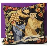 Custom Needlepoint Art Nouveau Down Pillow