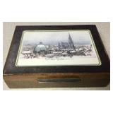 Vtg Silver Plated Wood Jewelry Box Vtg Silver Plated Wood Jewelry Box