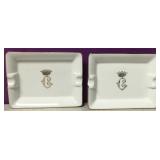 Pair Of Vintage Limoges Hotel De Crillon Ashtrays Pair Of Vintage Limoges Hotel De Crillon Ashtrays