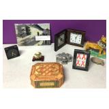 Collectibles Lot Hand Painted Tiger, Monicello Etc Collectibles Lot Hand Painted Tiger, Monicello Etc